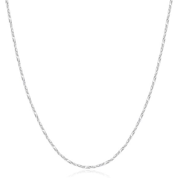 Jewelry - 925 Silver Plated Ingot Bar Chain Necklace | Hypoallergenic Dainty Choker